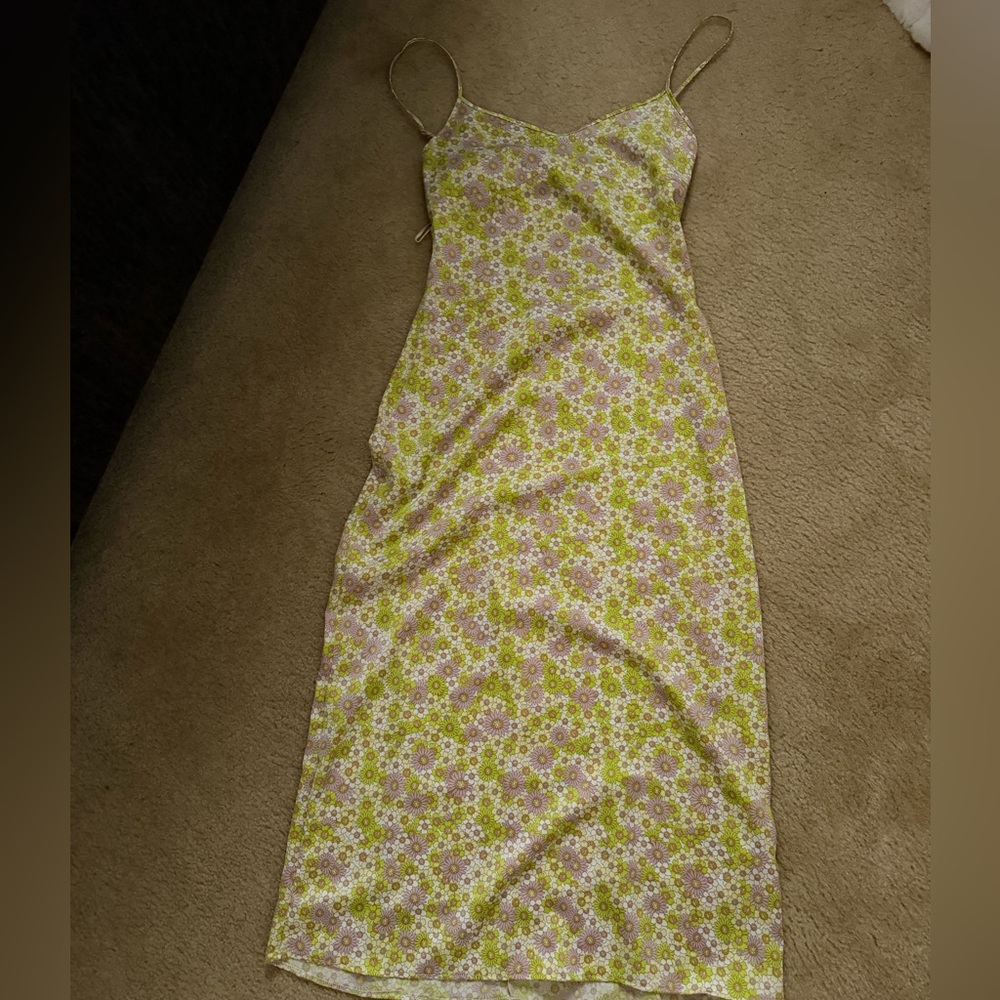 Zara Floral Spaghetti Strap Dress